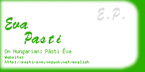eva pasti business card